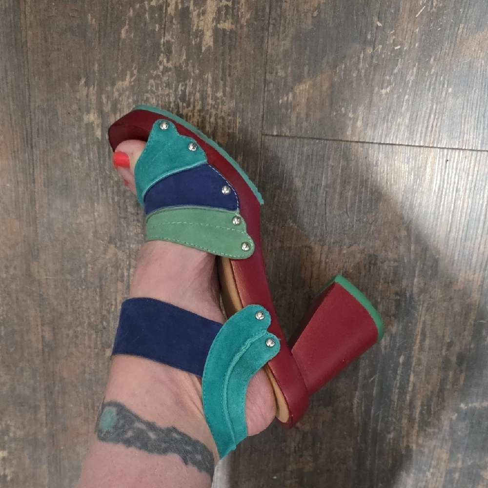 John Fluevog Multicolor Strappy Sandals - Picture 7 of 9
